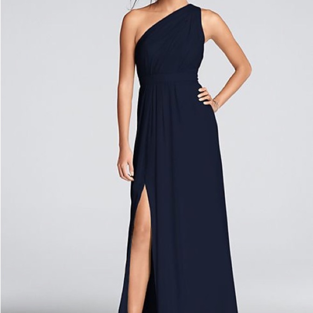 Elegant Navy One-Shoulder Dress NWTs Bridesmaid or Formal Occasion
